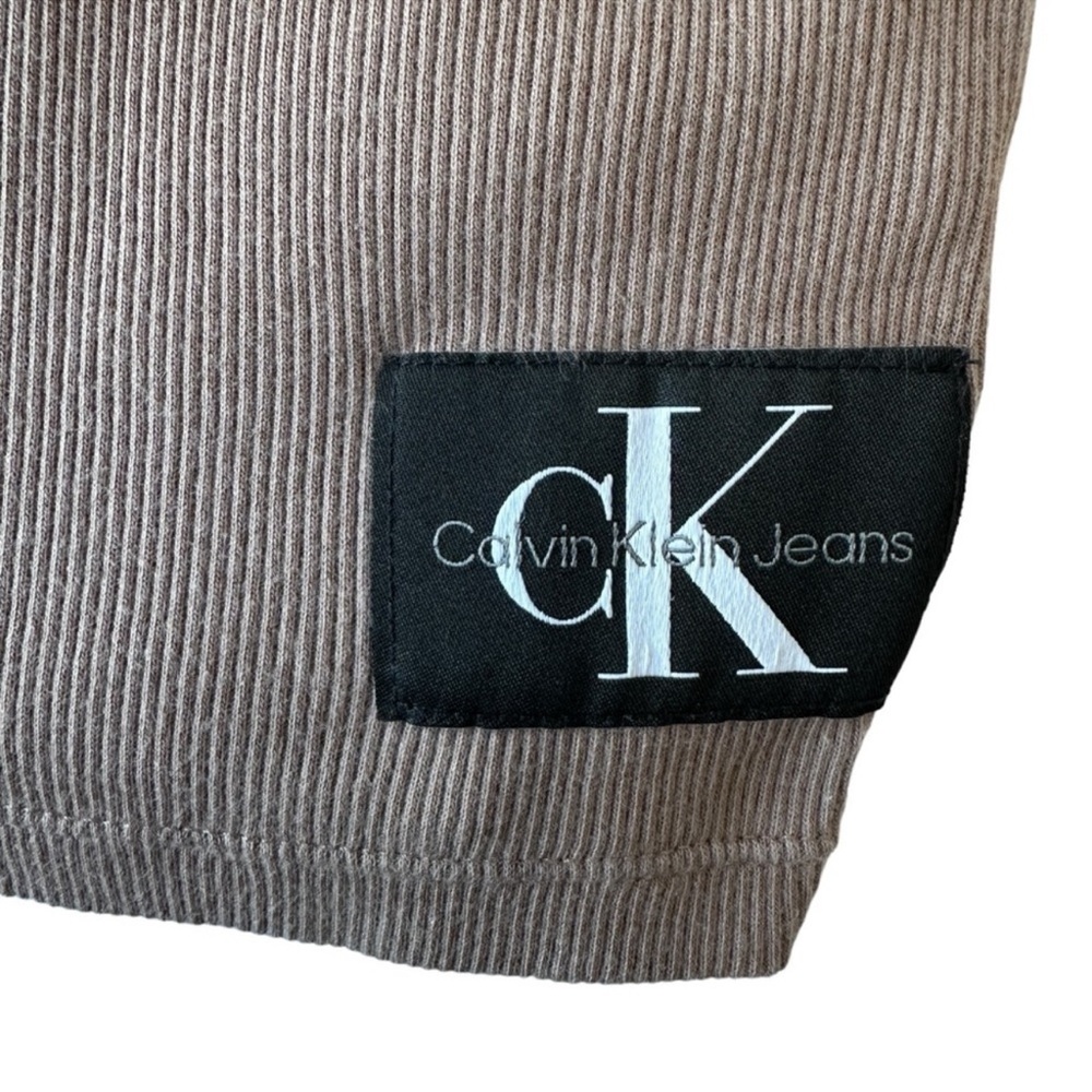 Calvin Klein Taupe Long Sleeve Dress 100% Cotton - Picture 6 of 16